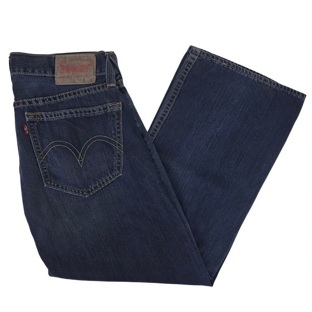 Vintage Levi's Type 1 Real Loose Jeans Men's 36x30 Baggy Wide Dark Blue‎ Y2K